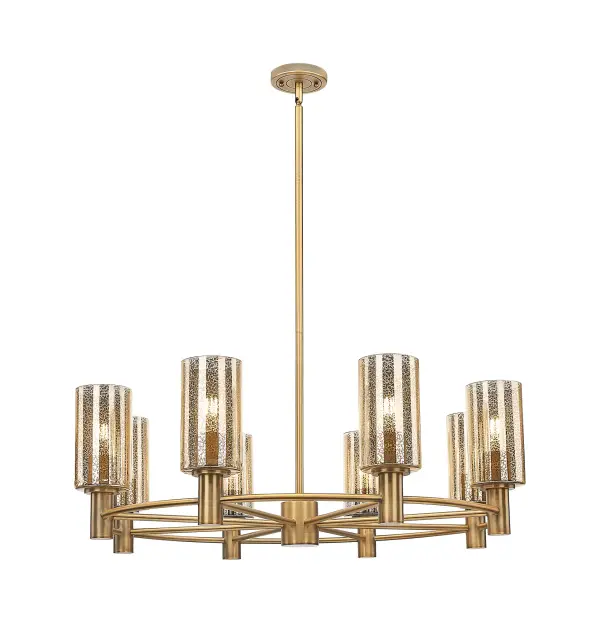 Details abound in the Crown Point Collection with an industrial take on modern sophistication. This stunning line of fixtures features cylindrical glass set in an updated restoration style frame with intricate knurling detail on the sockets, canopy, and finials.