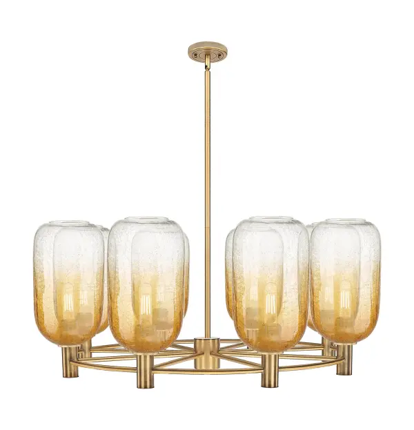 Details abound in the Crown Point Collection with an industrial take on modern sophistication. This stunning line of fixtures features cylindrical glass set in an updated restoration style frame with intricate knurling detail on the sockets, canopy, and finials.
