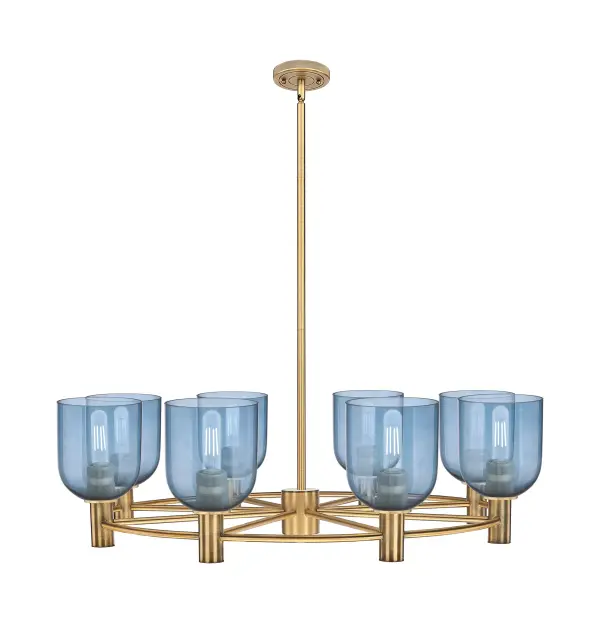 Details abound in the Crown Point Collection with an industrial take on modern sophistication. This stunning line of fixtures features cylindrical glass set in an updated restoration style frame with intricate knurling detail on the sockets, canopy, and finials.
