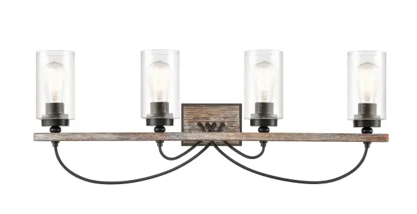 The fixtures in the Paladin Collection deliver charming modern farmhouse design.  The hand carved wood detail creates a natural feel that enhances the distinctive look of the collection.
