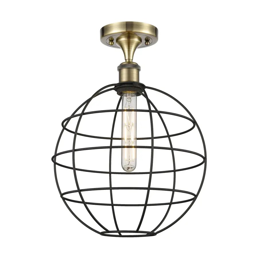 Lake Placid - Antique Brass - Semi-Flush Mount - Image 1