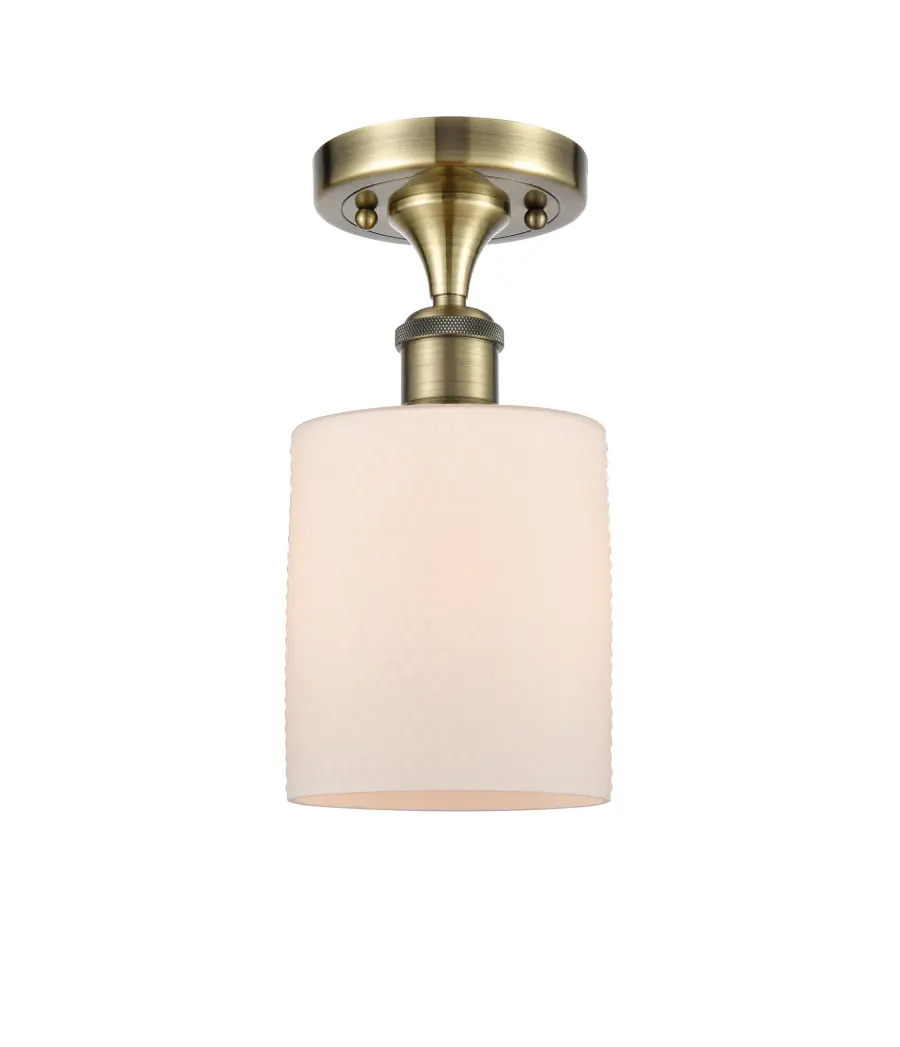 Cobbleskill - Antique Brass - Semi-Flush Mount - Image 1