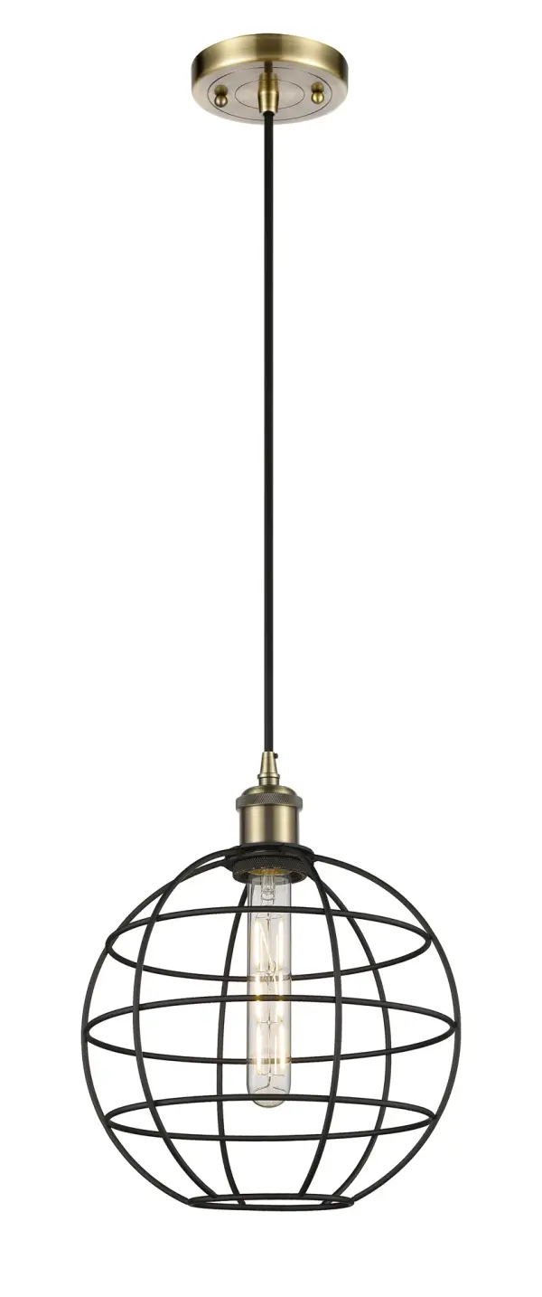 The Lake Placid pendants are versatile and showcase the popular orb wire cage design.  With five sizes, multiple finish options, choice of bulb type, and stem or cord mount, you can make this fixture your own.  The orb cage is timeless and an excellent choice for transitional to modern farmhouse to restoration decor.