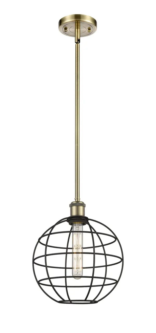 The Lake Placid pendants are versatile and showcase the popular orb wire cage design. With five sizes, multiple finish options, choice of bulb type, and stem or cord mount, you can make this fixture your own. The orb cage is timeless and an excellent choice for transitional to modern farmhouse to restoration decor.