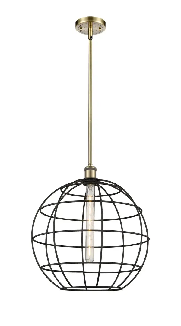 The Lake Placid pendants are versatile and showcase the popular orb wire cage design.  With five sizes, multiple finish options, choice of bulb type, and stem or cord mount, you can make this fixture your own.  The orb cage is timeless and an excellent choice for transitional to modern farmhouse to restoration decor.