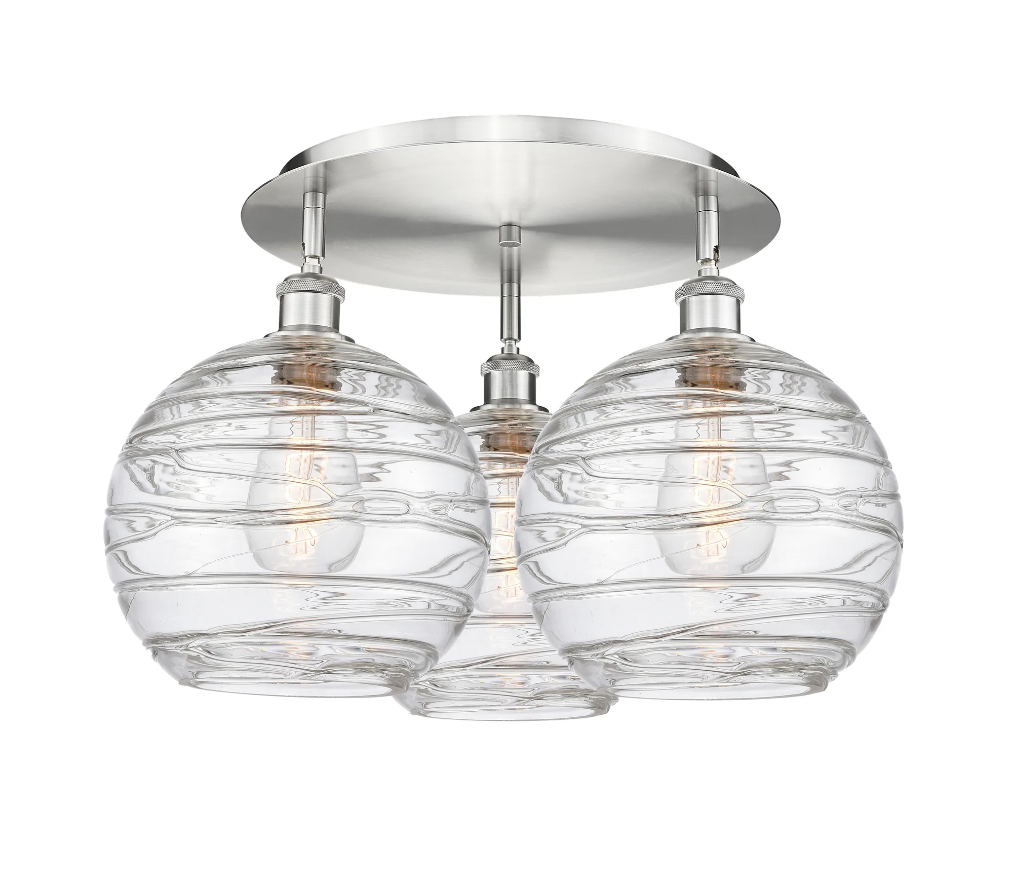 Athens Deco Swirl - Satin Nickel - Flush Mount