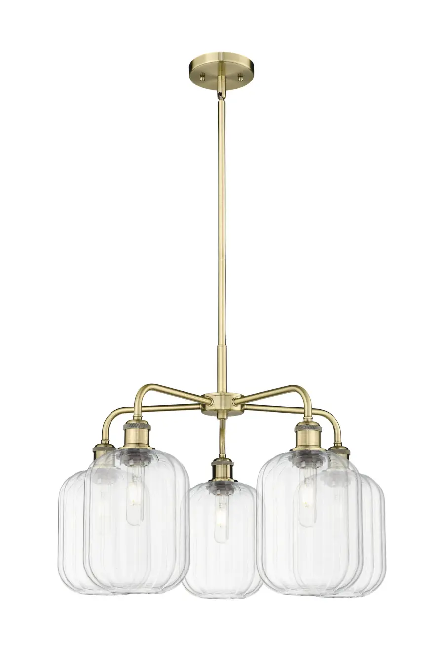 Preston Cylinder - 5 Light - Clear Preston Cylinder shade - Chandelier - Image 1