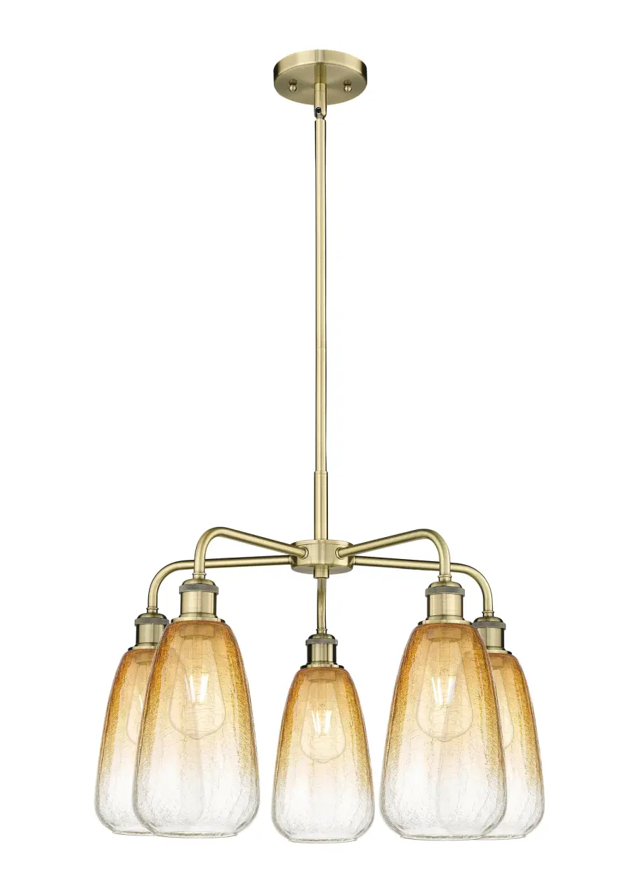 Brookhaven Almond - 5 Light - Amber Brookhaven Almond shade - Chandelier - Image 1