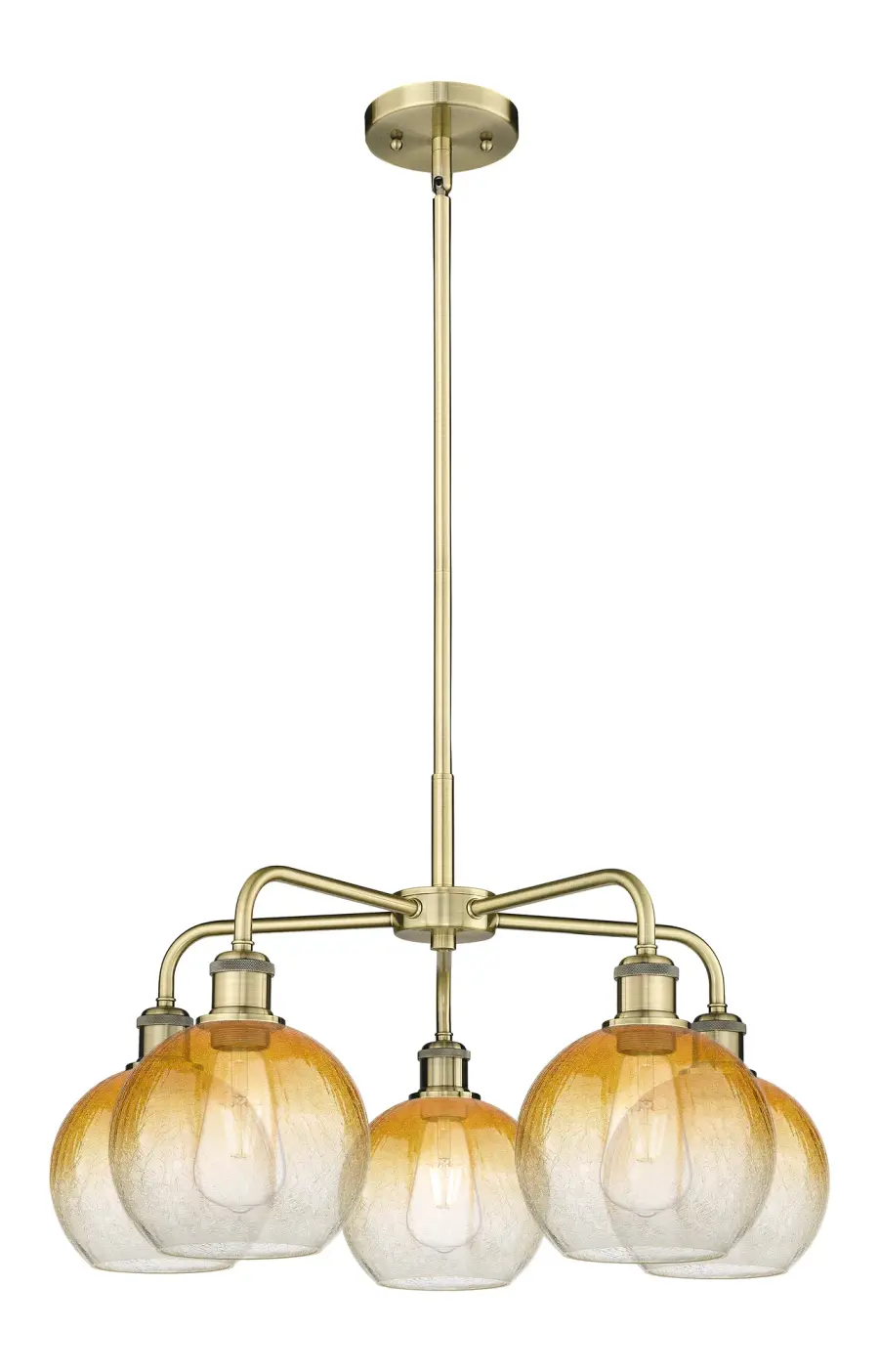 Brookhaven Globe - 5 Light - Amber Brookhaven Globe shade - Chandelier - Image 1