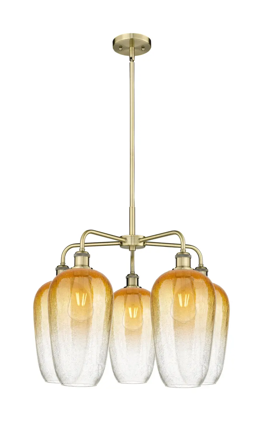 Brookhaven Flute - 5 Light - Amber Brookhaven Flute shade - Chandelier - Image 1