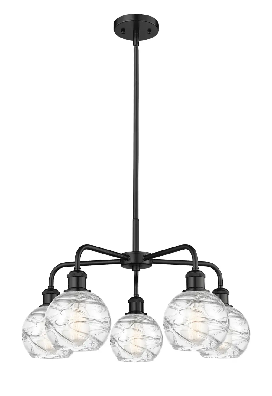 Athens Deco Swirl - Matte Black - Chandelier - Image 1