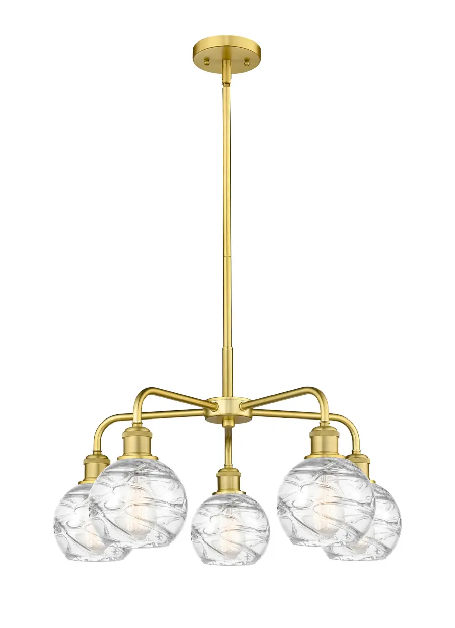 Athens Deco Swirl - Satin Gold - Chandelier - Image 1