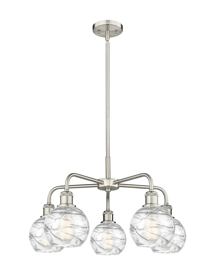 Athens Deco Swirl - Satin Nickel - Chandelier - Image 1
