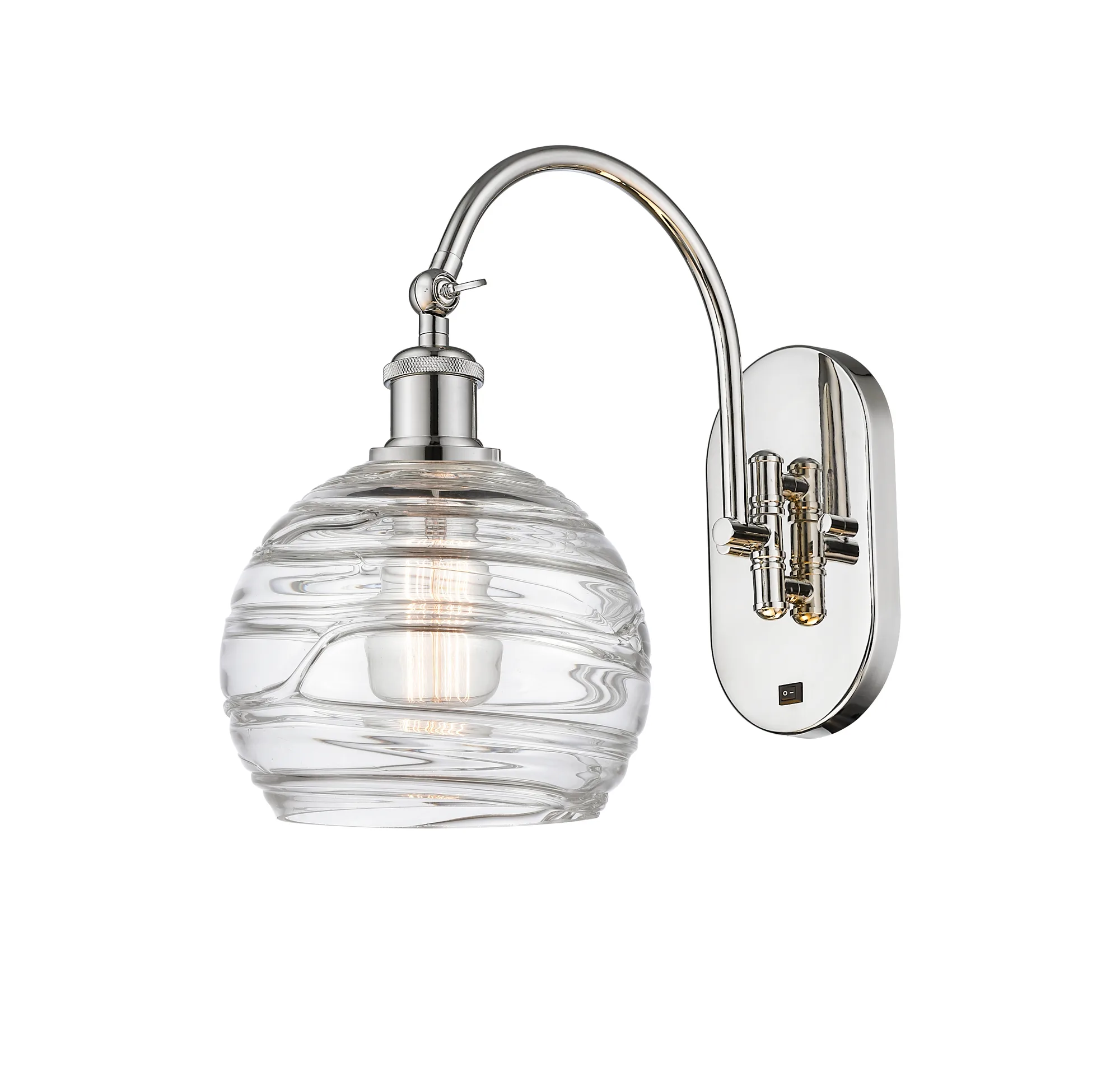 Athens Deco Swirl - Polished Nickel - Adjustable Swing Arm