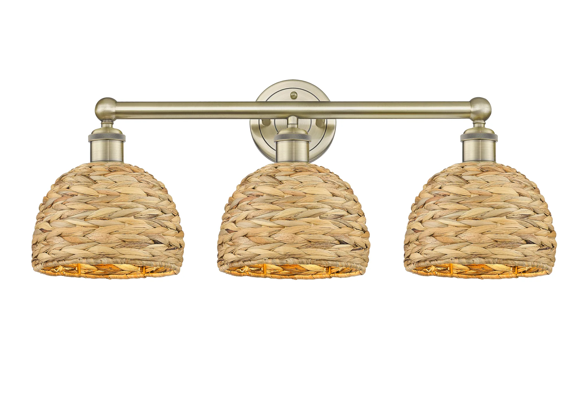 Woven Rattan - 3 Light - Natural shade - Bath Vanity Light