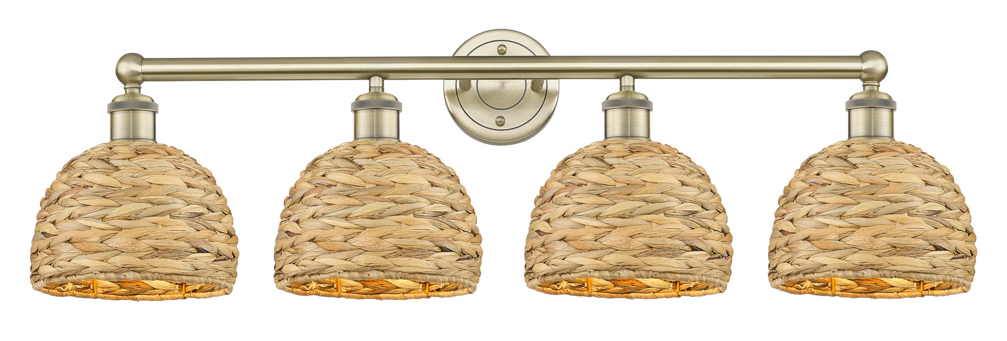 Woven Rattan - 4 Light - Natural shade - Bath Vanity Light