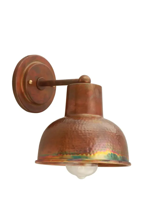 Whether you're looking for a more industrial look or a bit of international style, the Charita fits the bill. Crafted out of hand-hammered steel in a wonderful burnt copper finish, this collection features patinated pieces of art that are sure to be the highlight of any decor.