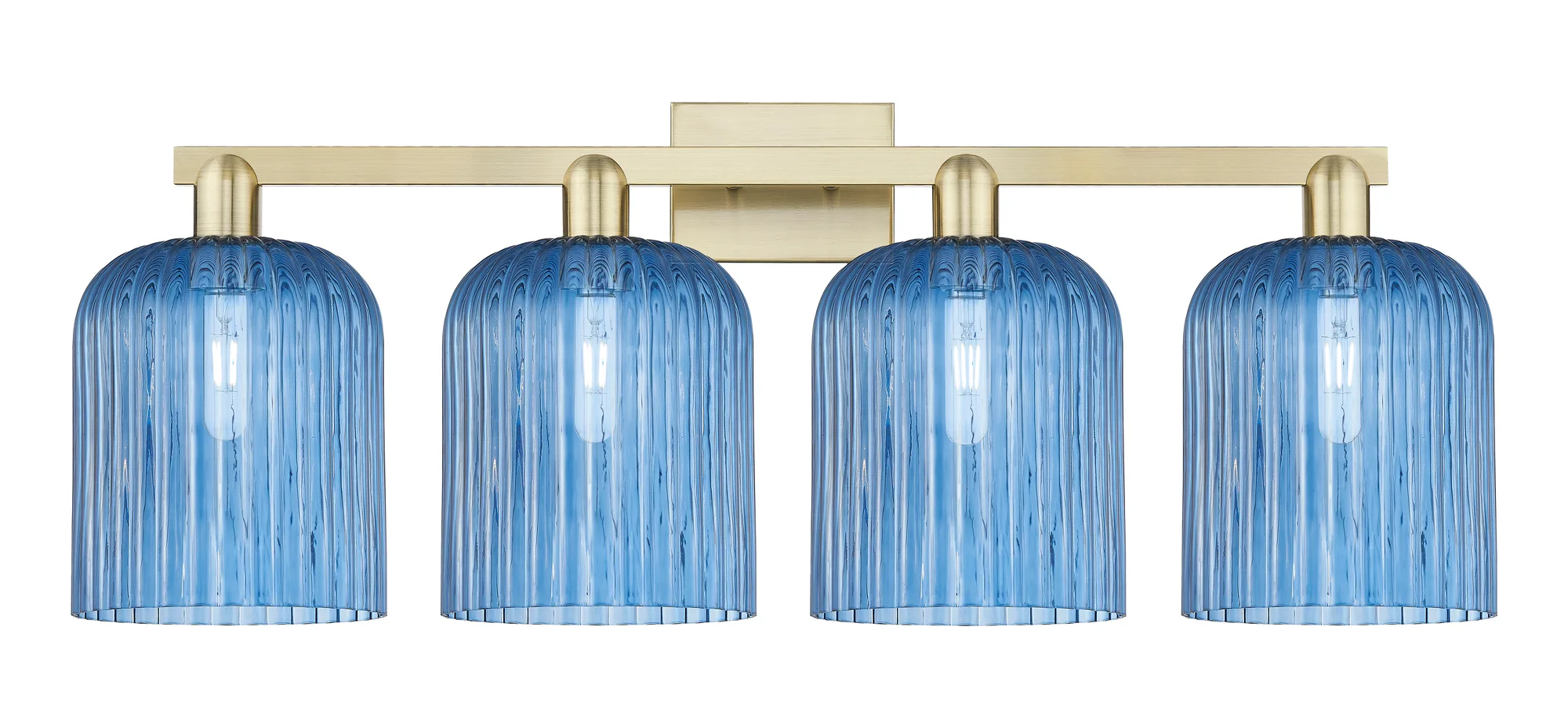 Bridal Veil - 4 Light - Blue Bridal Veil Shade - Bath Vanity Light