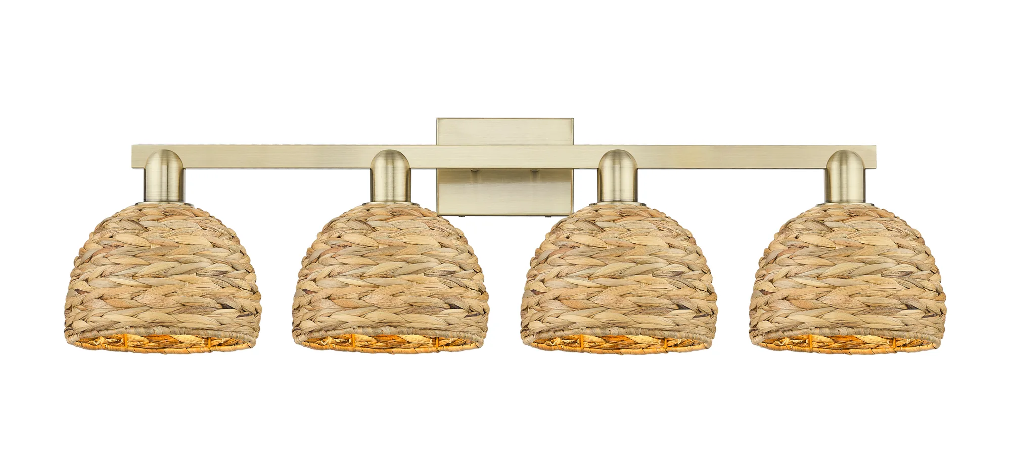 Woven Rattan - 4 Light - Natural shade - Bath Vanity Light
