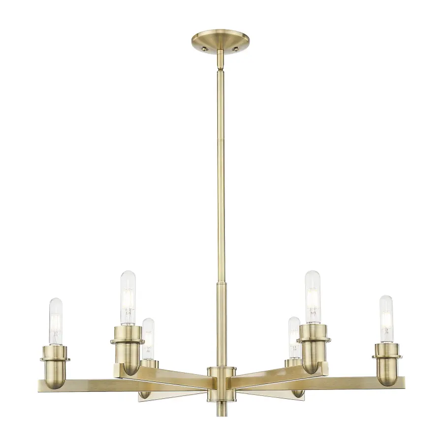 Cobbleskill - 6 Light - Matte White shade - Chandelier - Image 1