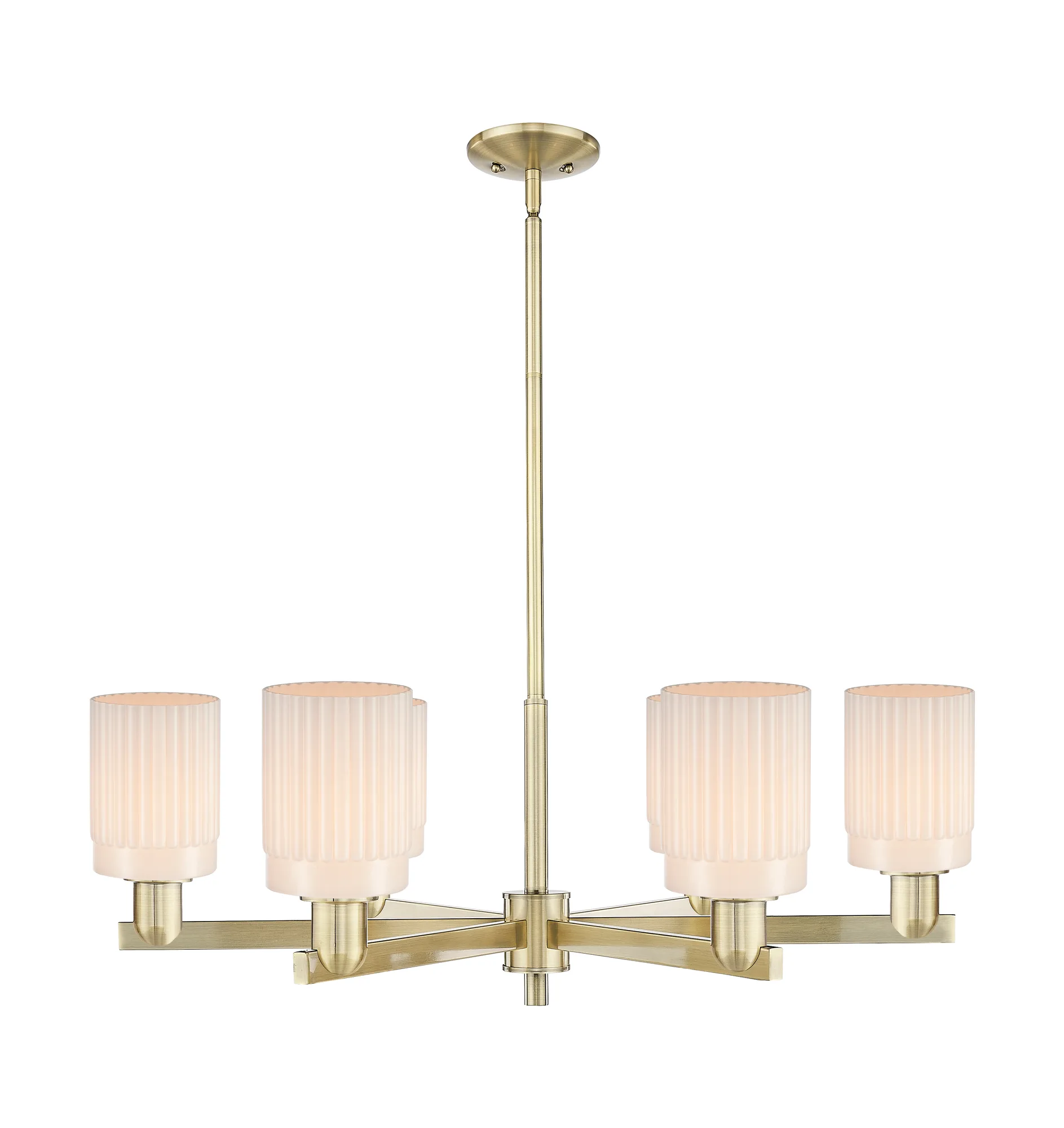 Hadley - 6 Light - Matte White shade - Chandelier