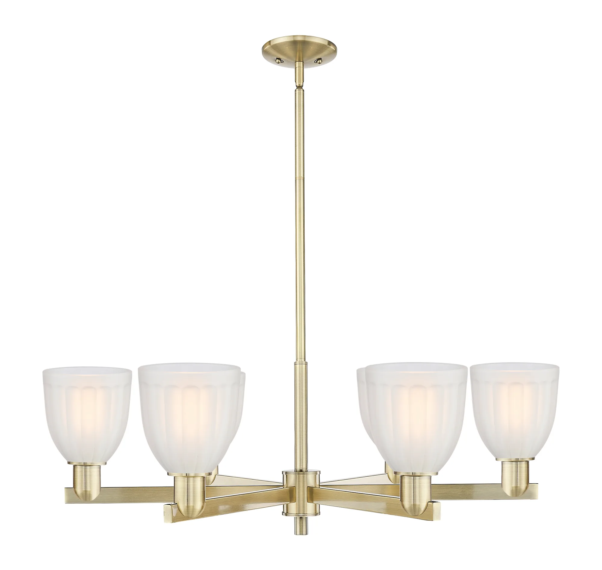 Brookfield - 6 Light - Acid Etched Frosted Glass - Chandelier