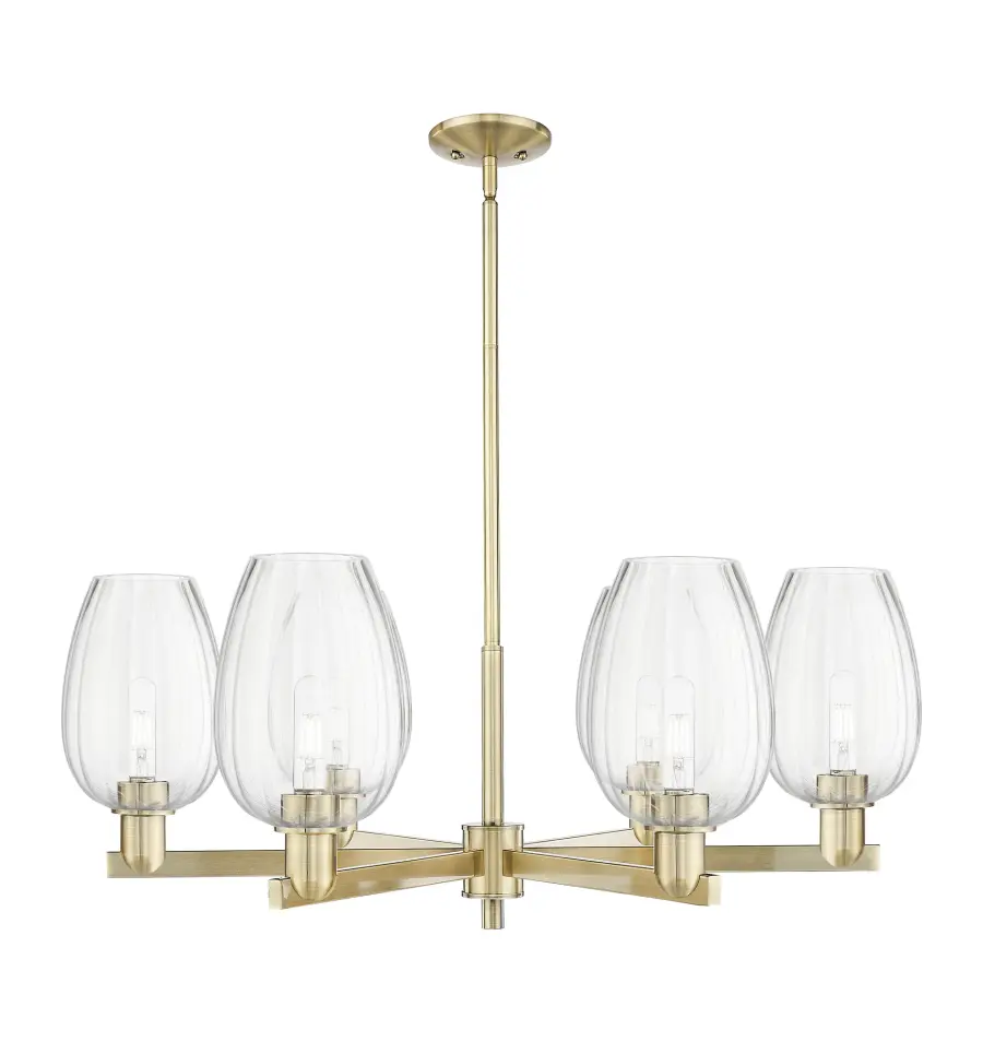 Preston Flute - Antique Brass - Chandelier - Image 1