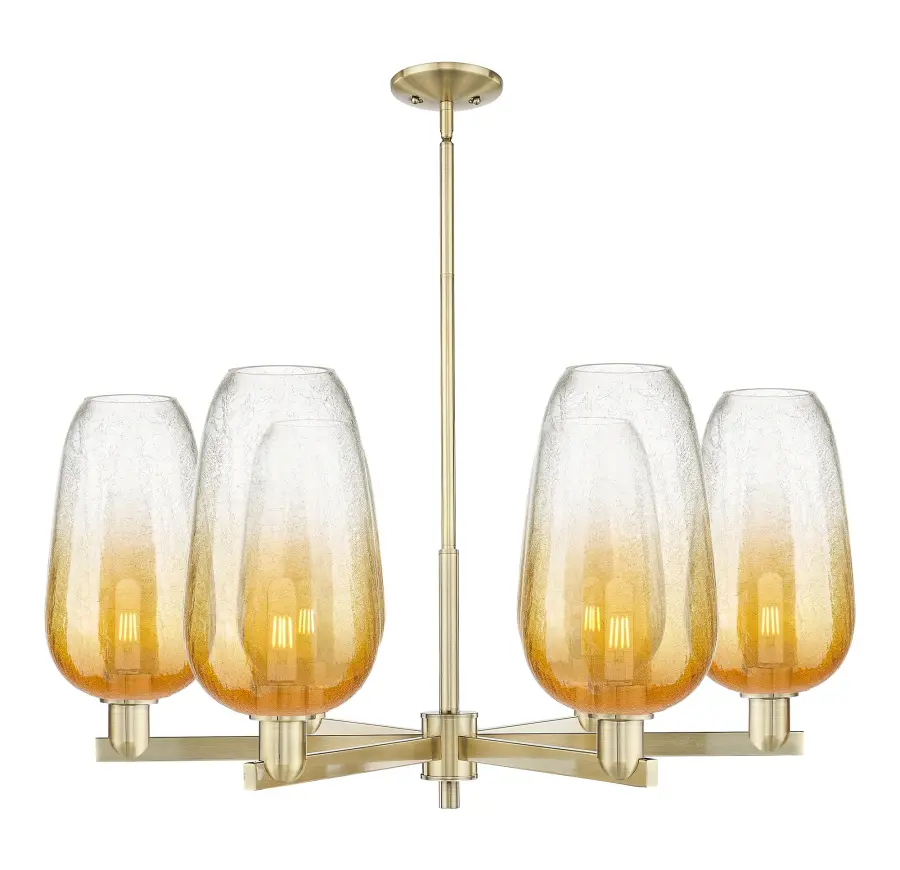 Brookhaven Flute - Antique Brass - Chandelier - Image 1