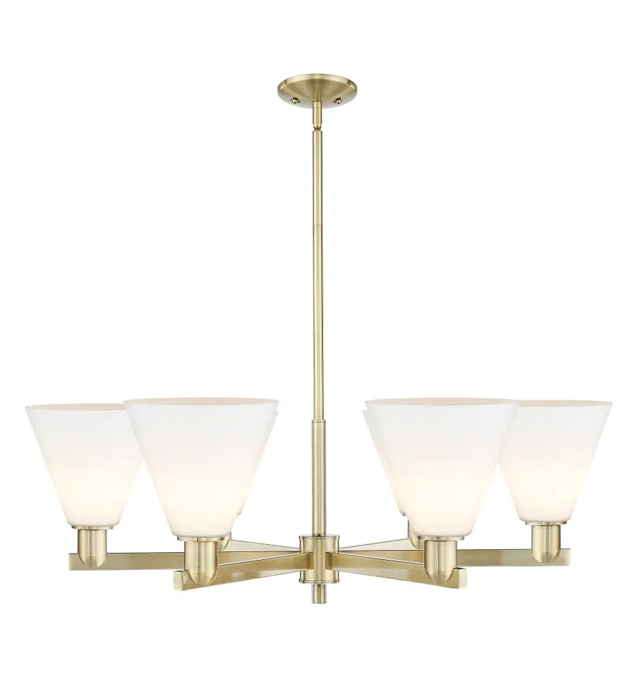 Berkshire Glass - 6 Light - Matte White shade - Chandelier - Image 1