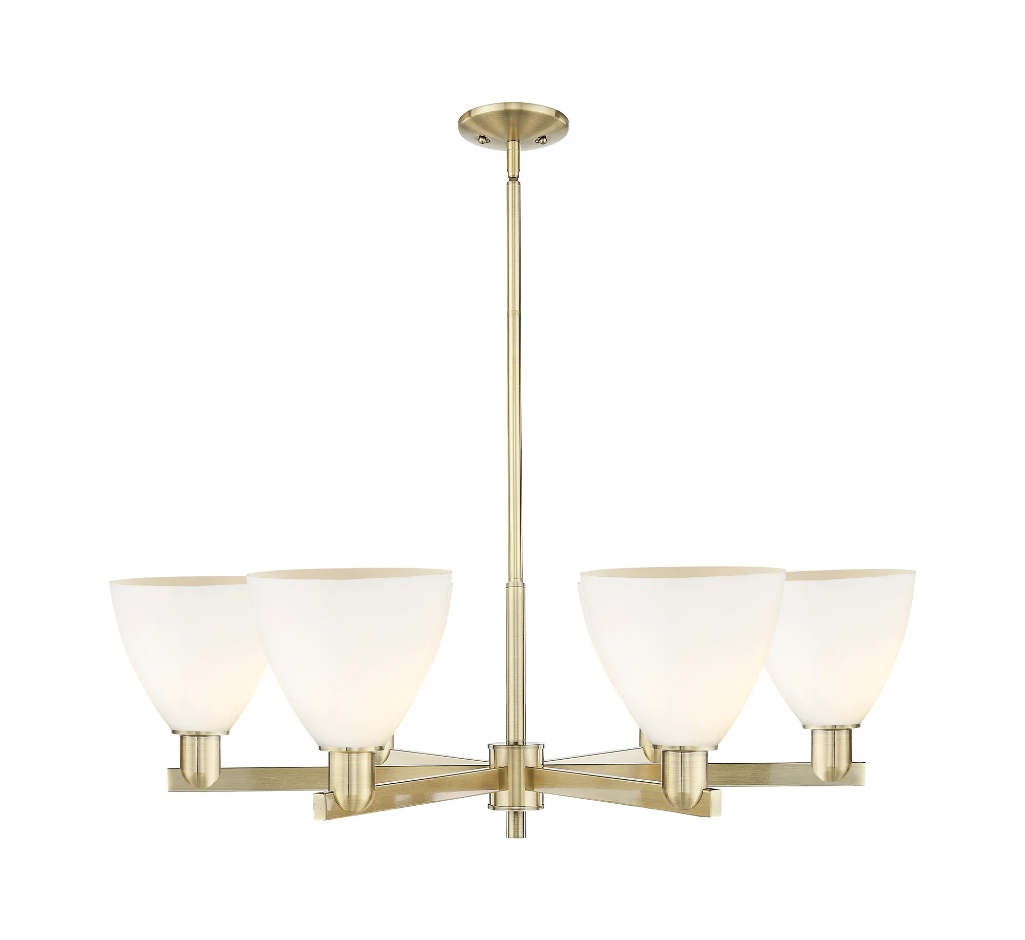 Bristol - 6 Light - Matte White shade - Chandelier