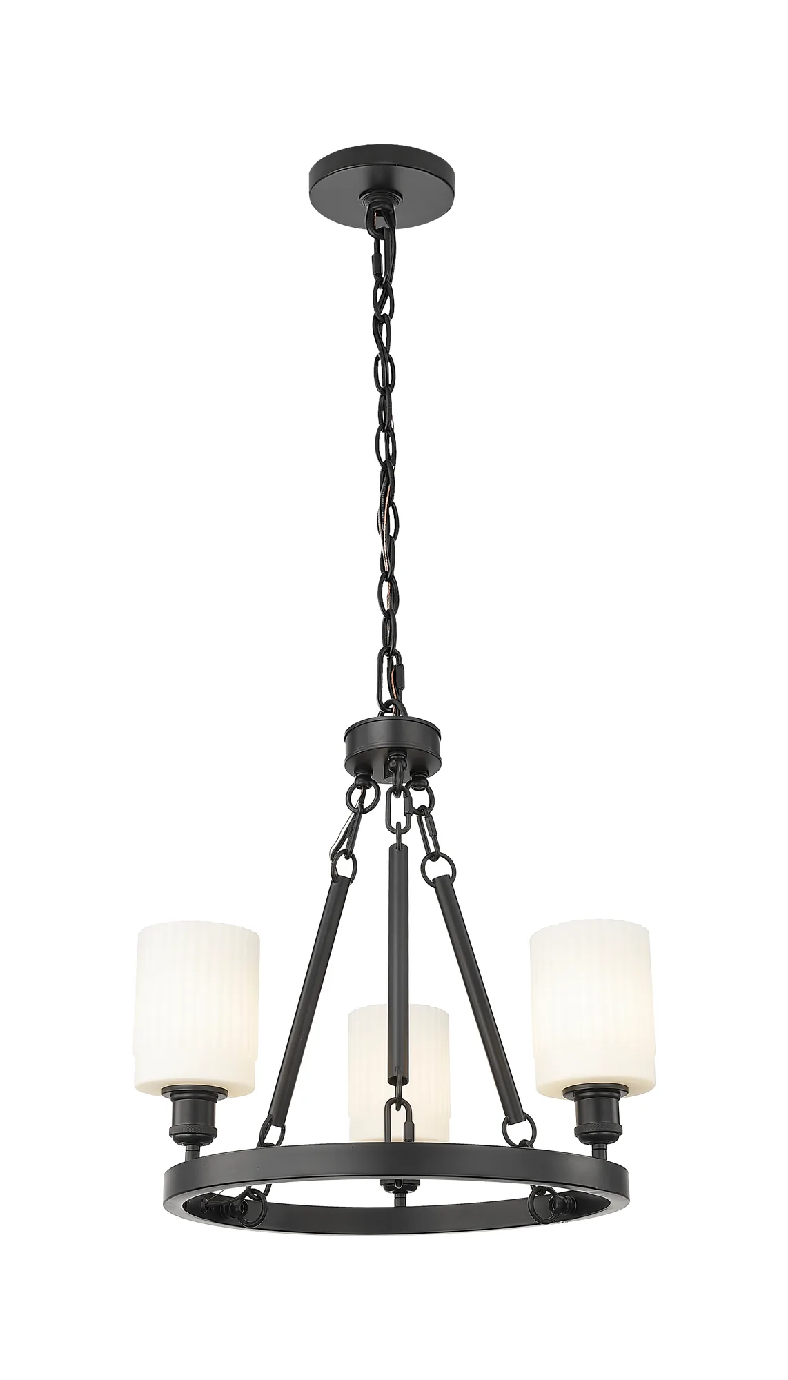 Hadley - 3 Light - Cased Matte White Glass - Mini Chandelier