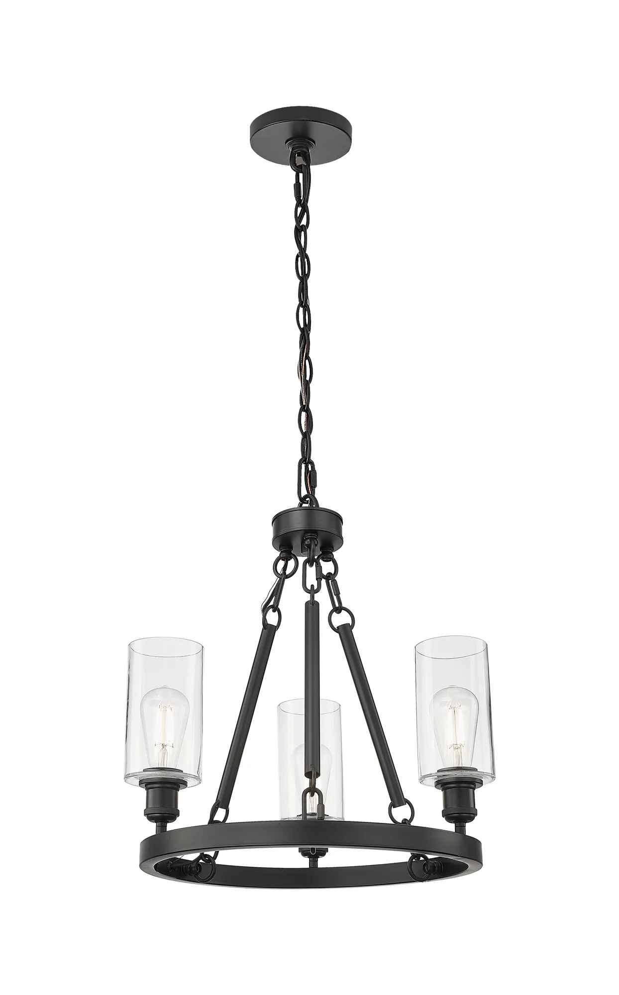 Crown Point - 3 Light - Matte White Shade - Mini Chandelier
