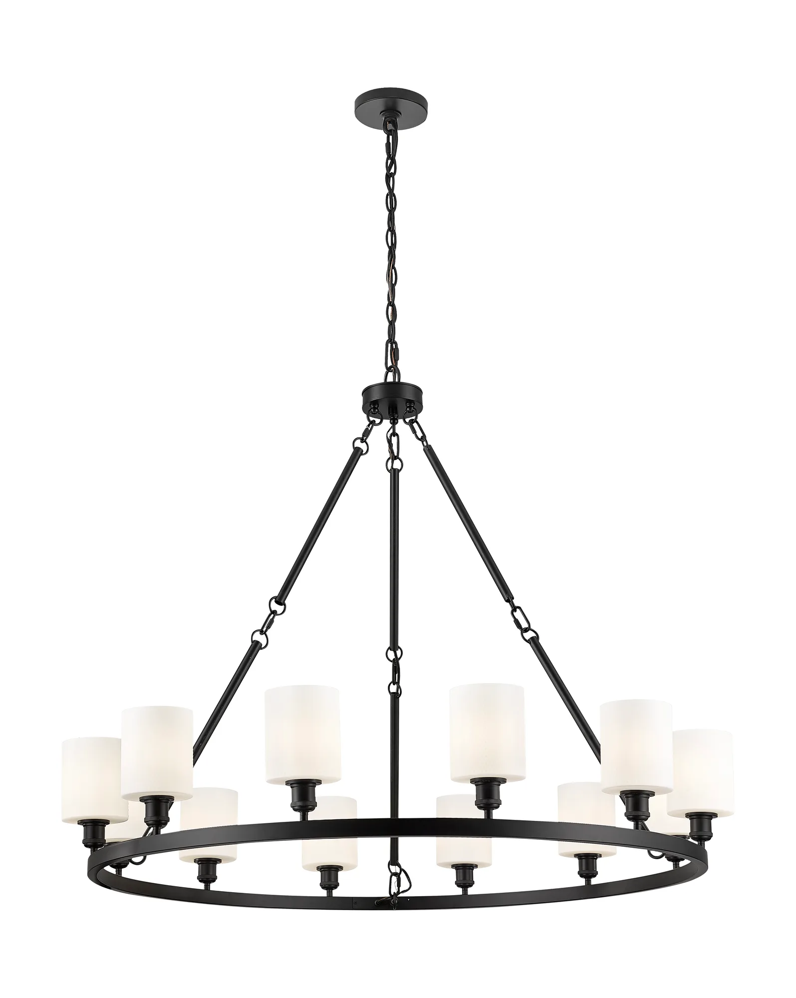Cobbleskill - 12 Light - Cased Matte White Glass - Chandelier