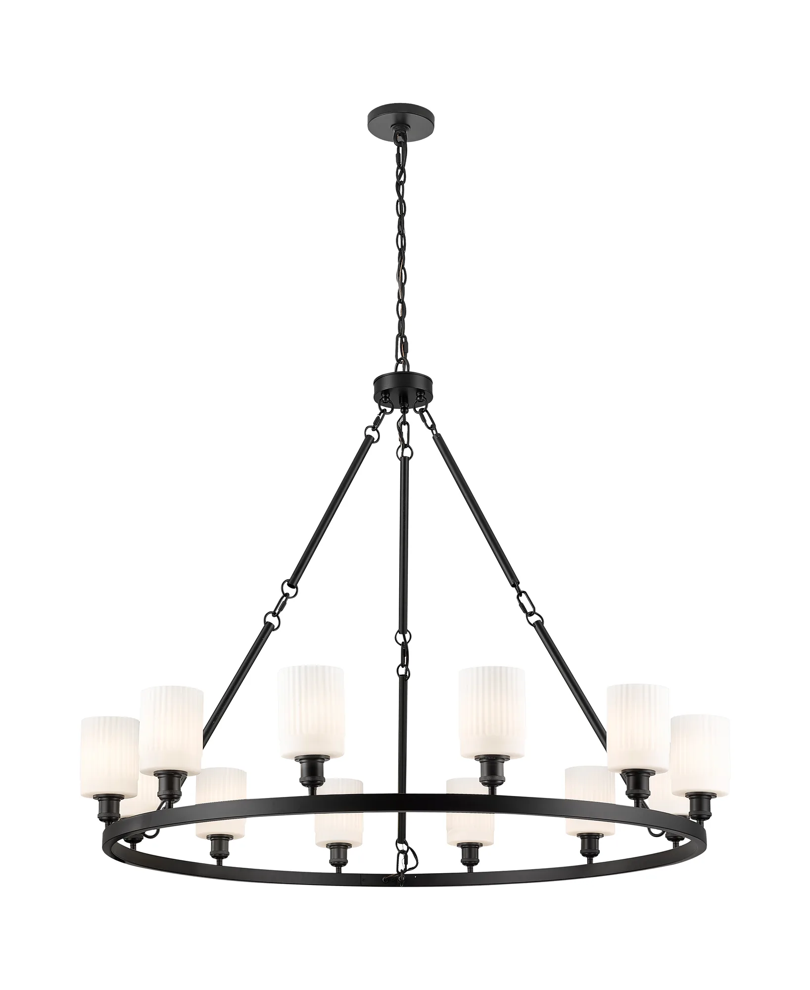 Hadley - 12 Light - Cased Matte White Glass - Chandelier