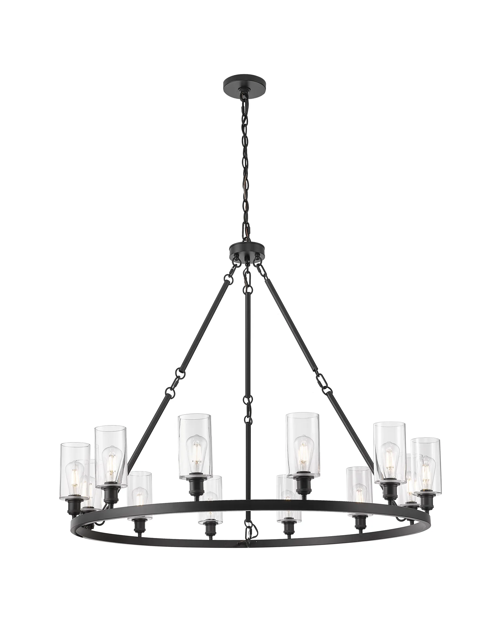 Crown Point - 12 Light - Matte White Shade - Chandelier