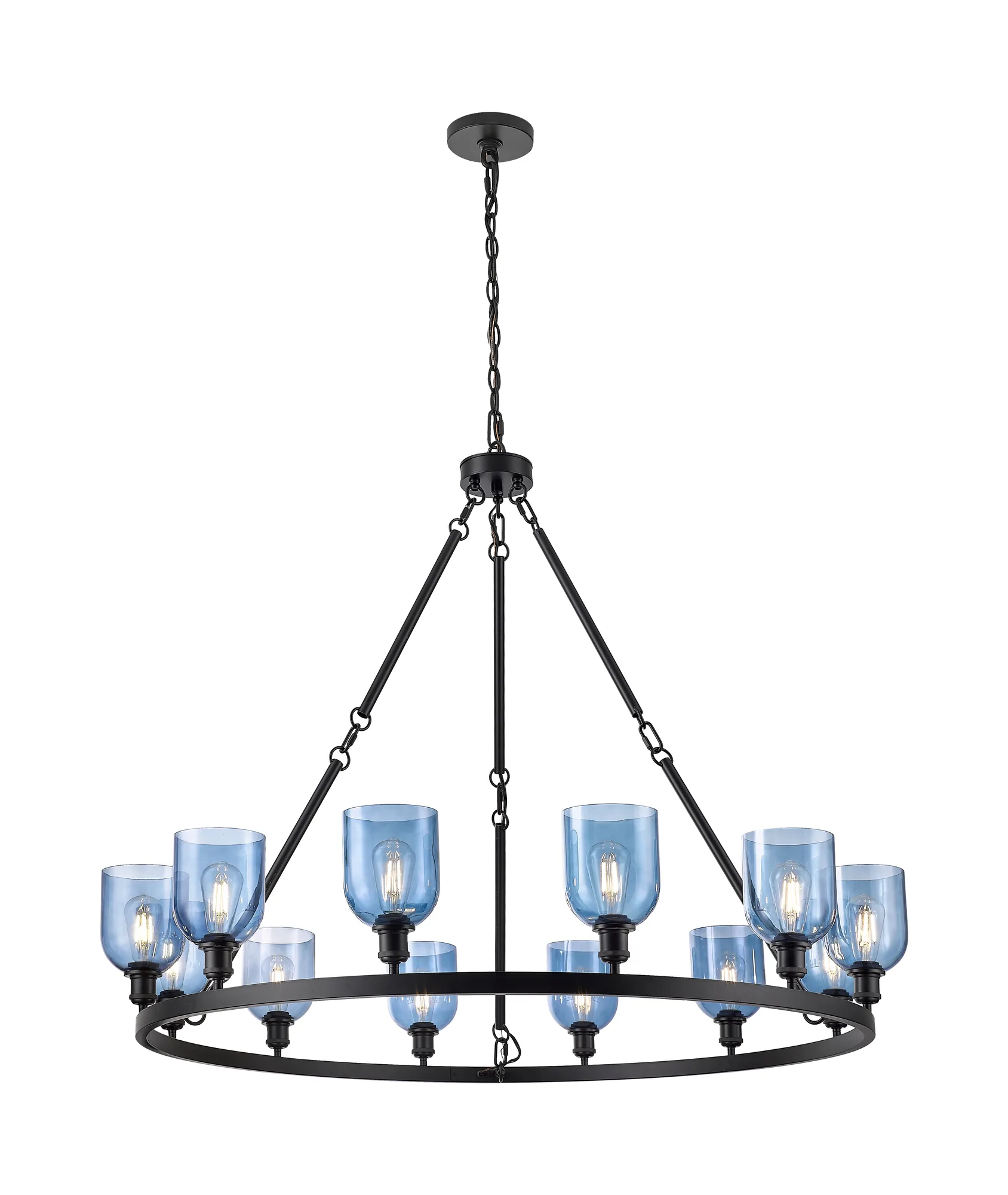 Bella - 12 Light - Matte White Shade - Chandelier