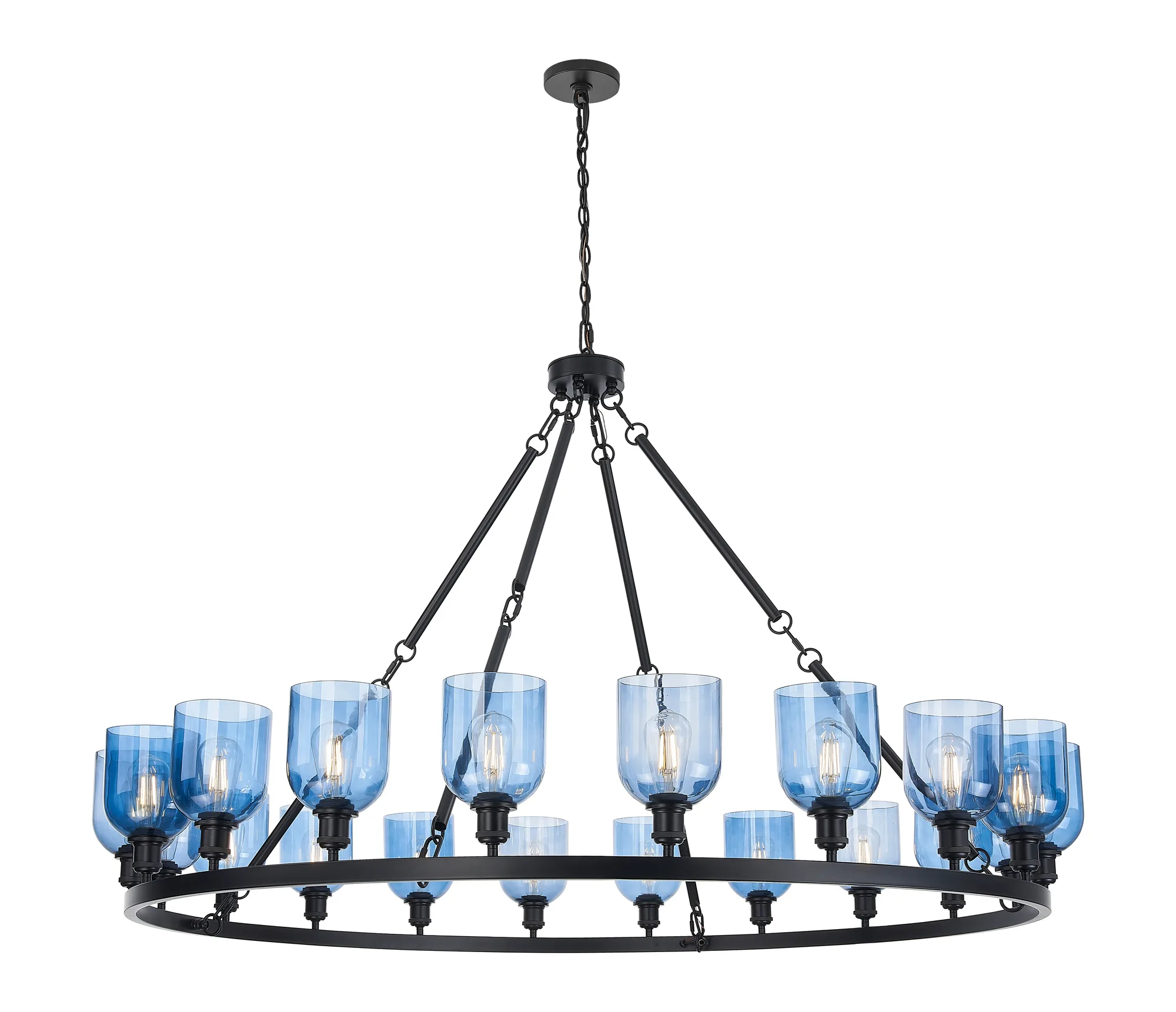 Bella - 20 Light - Matte White Shade - Chandelier