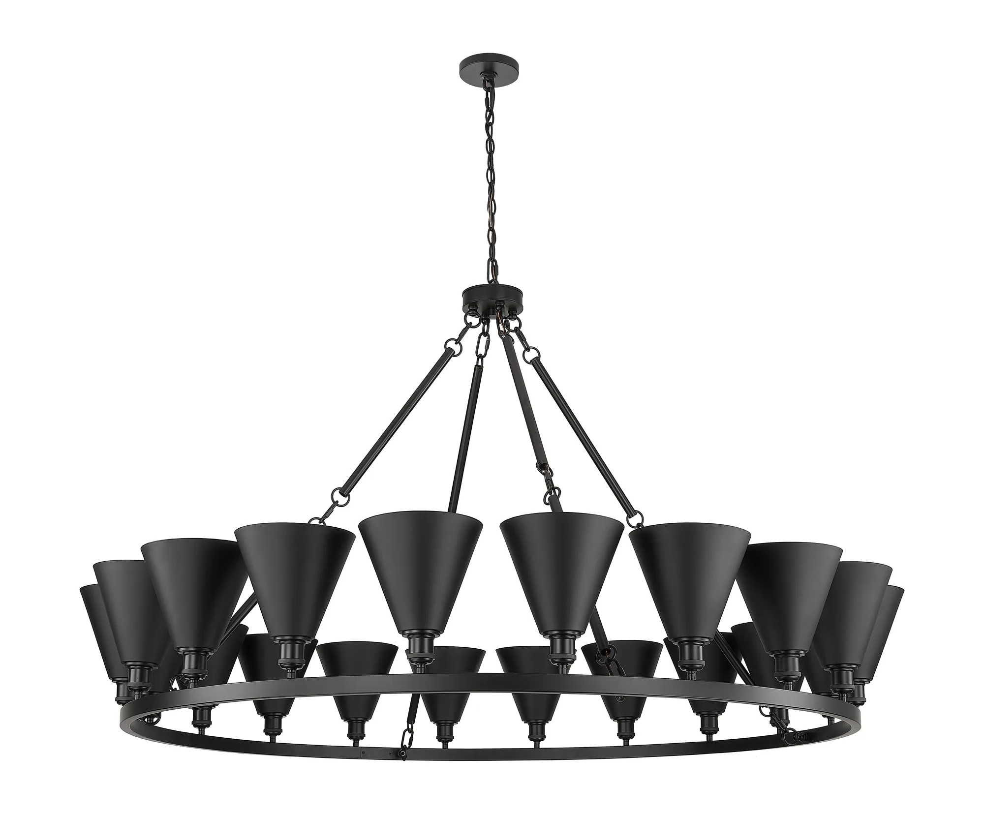 Berkshire Metal - 20 Light - Matte White Shade - Chandelier
