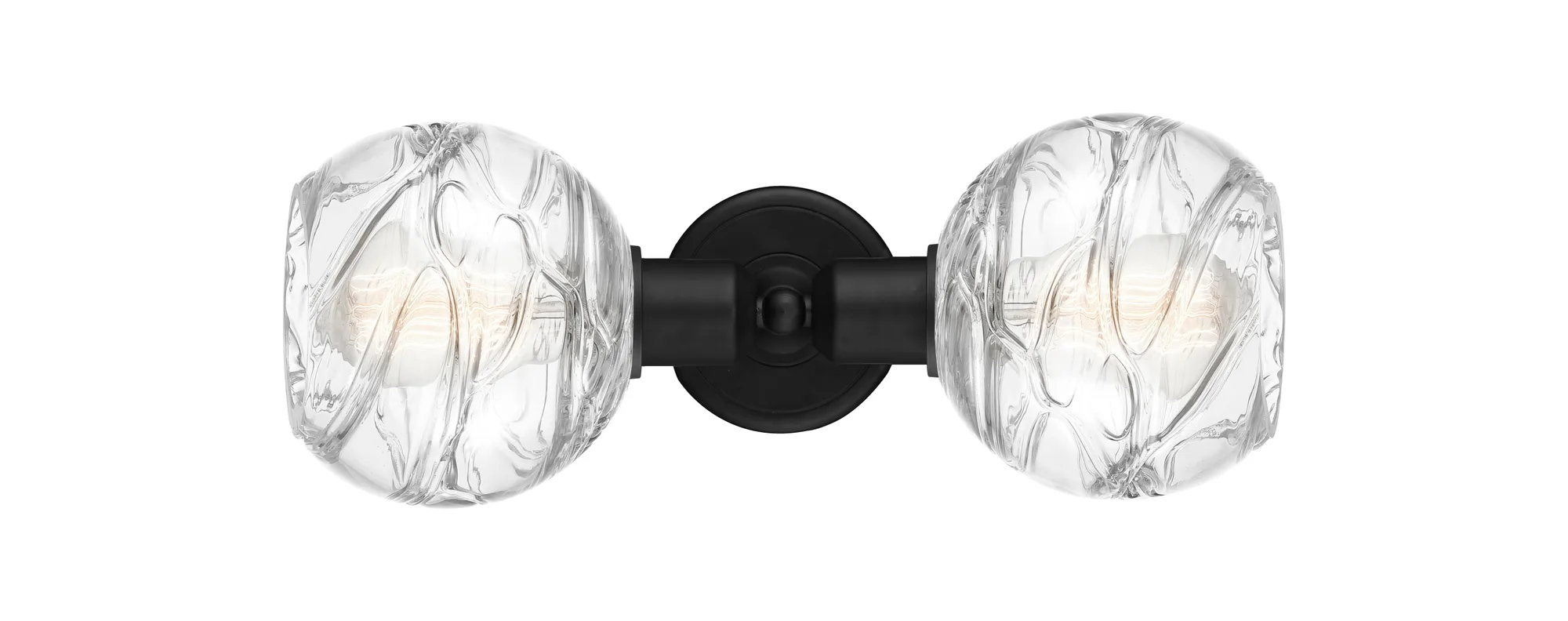 Athens Deco Swirl - 2 Light - Matte Black Shade - Linear Bath Vanity Light