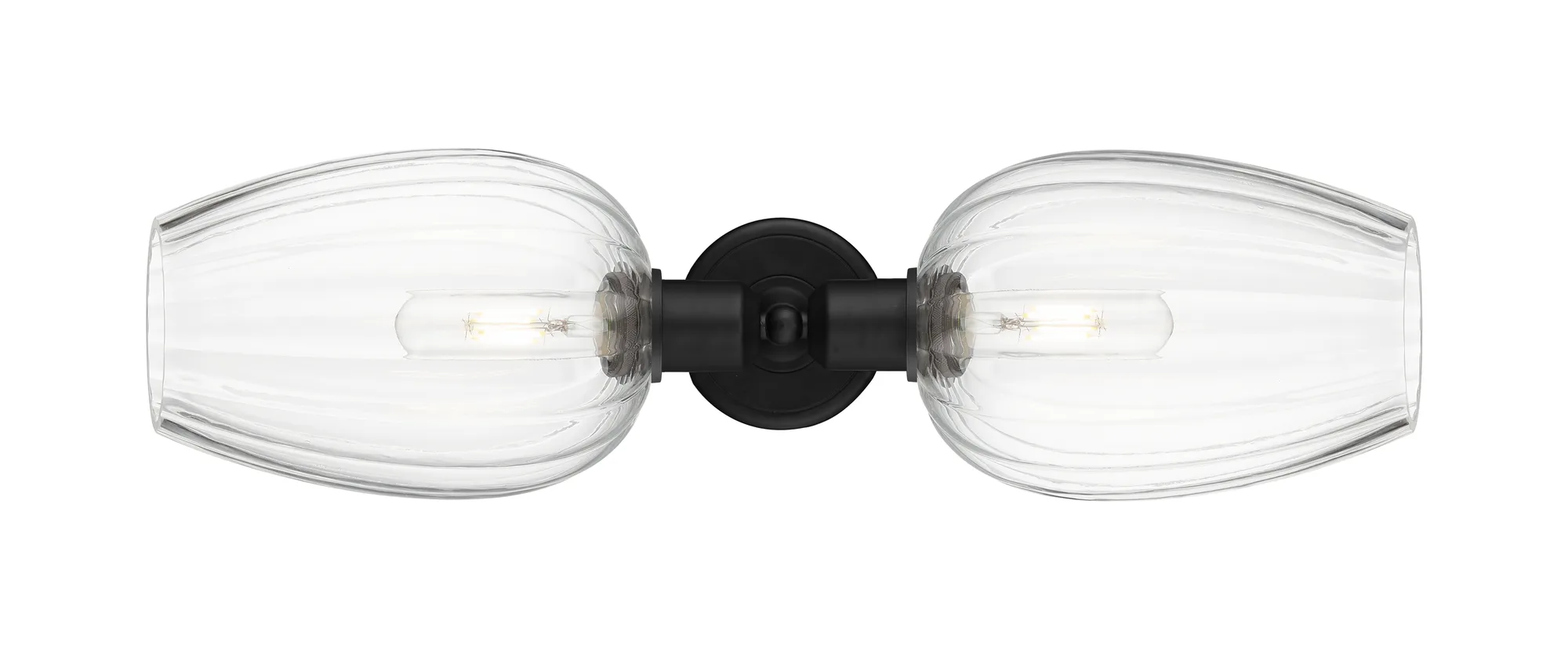 Preston Flute - 2 Light - Matte Black Shade - Linear Bath Vanity Light