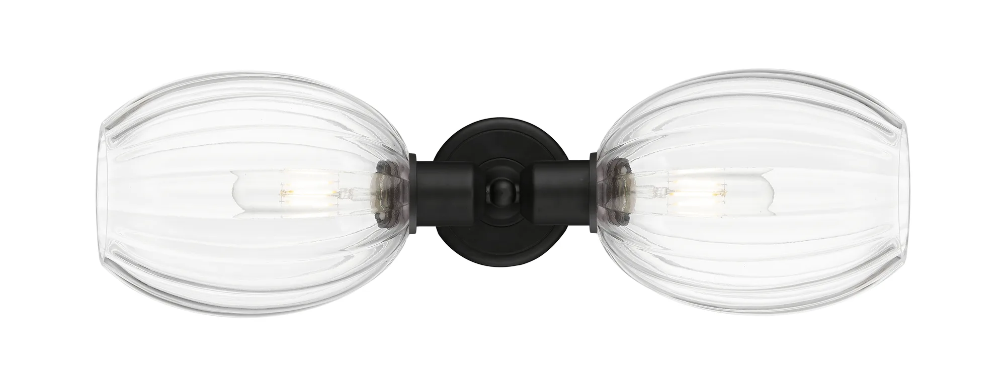 Preston Bulb - 2 Light - Matte Black Shade - Linear Bath Vanity Light