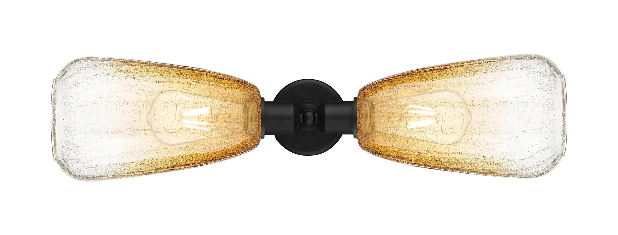 Brookhaven Almond - 2 Light - Matte Black Shade - Linear Bath Vanity Light
