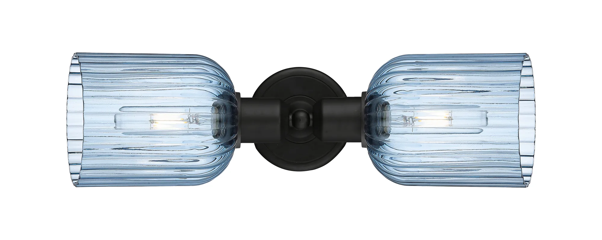Bridal Veil - 2 Light - Matte Black Shade - Linear Bath Vanity Light