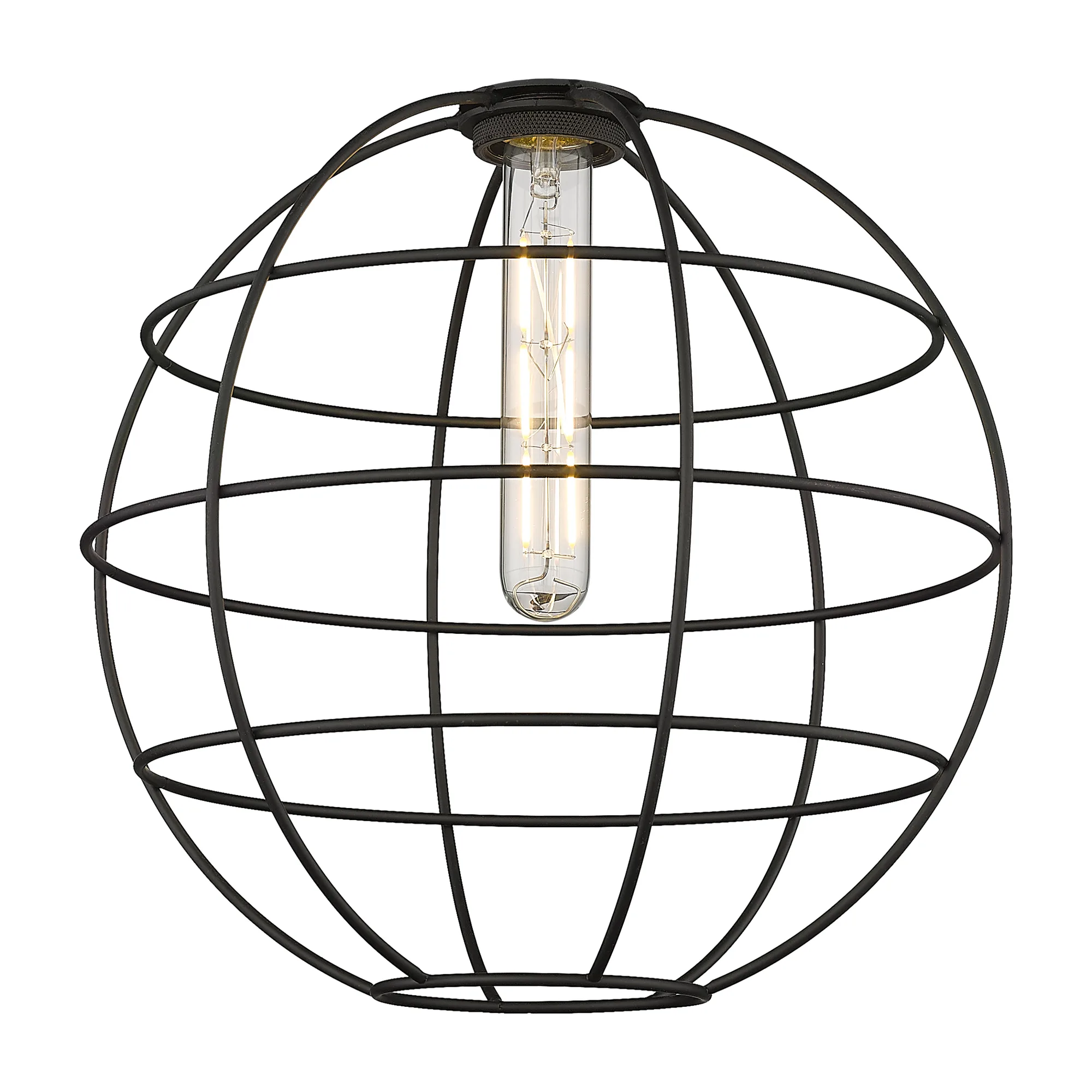 12" Black Orb Wire Cage Shade