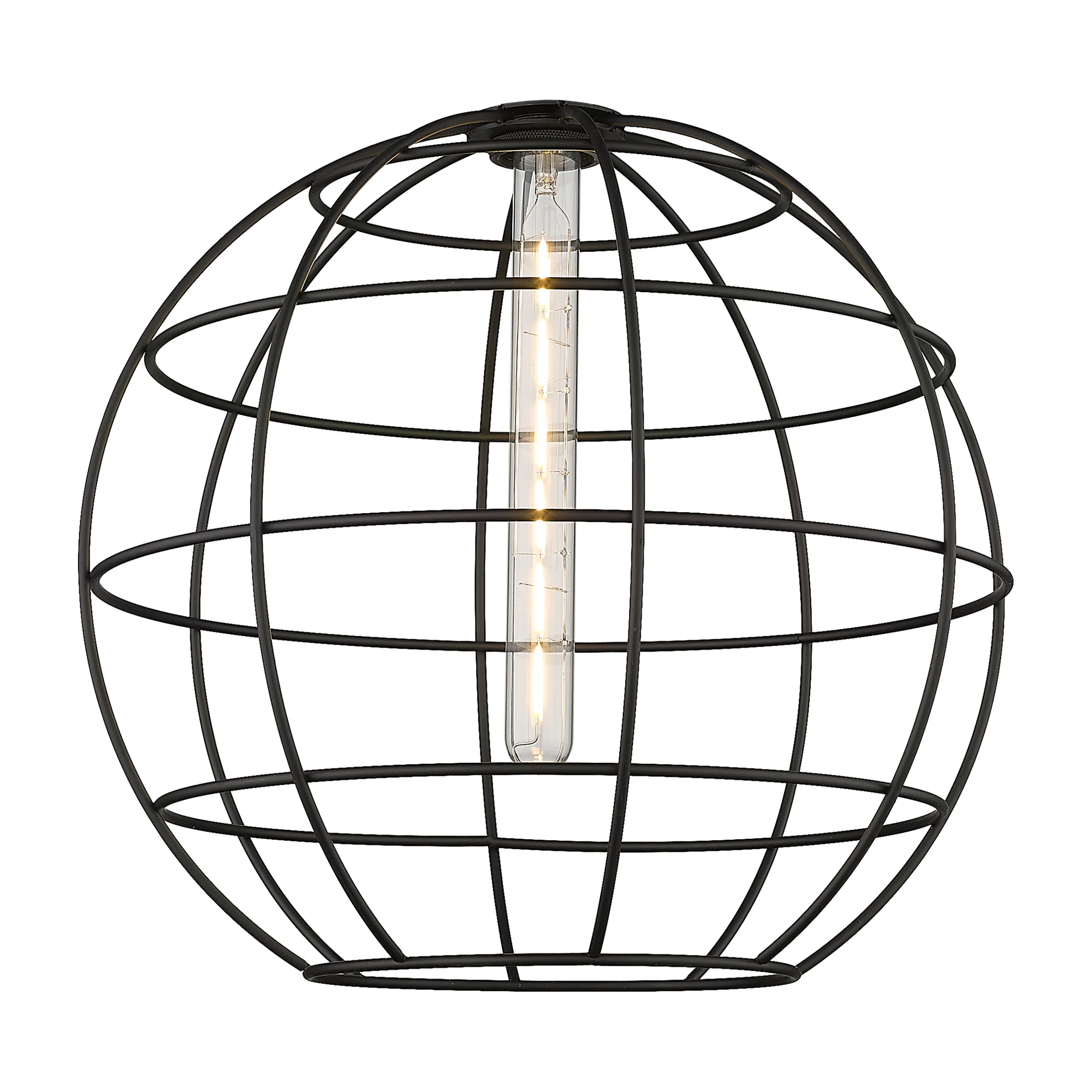 16" Black Orb Wire Cage Shade