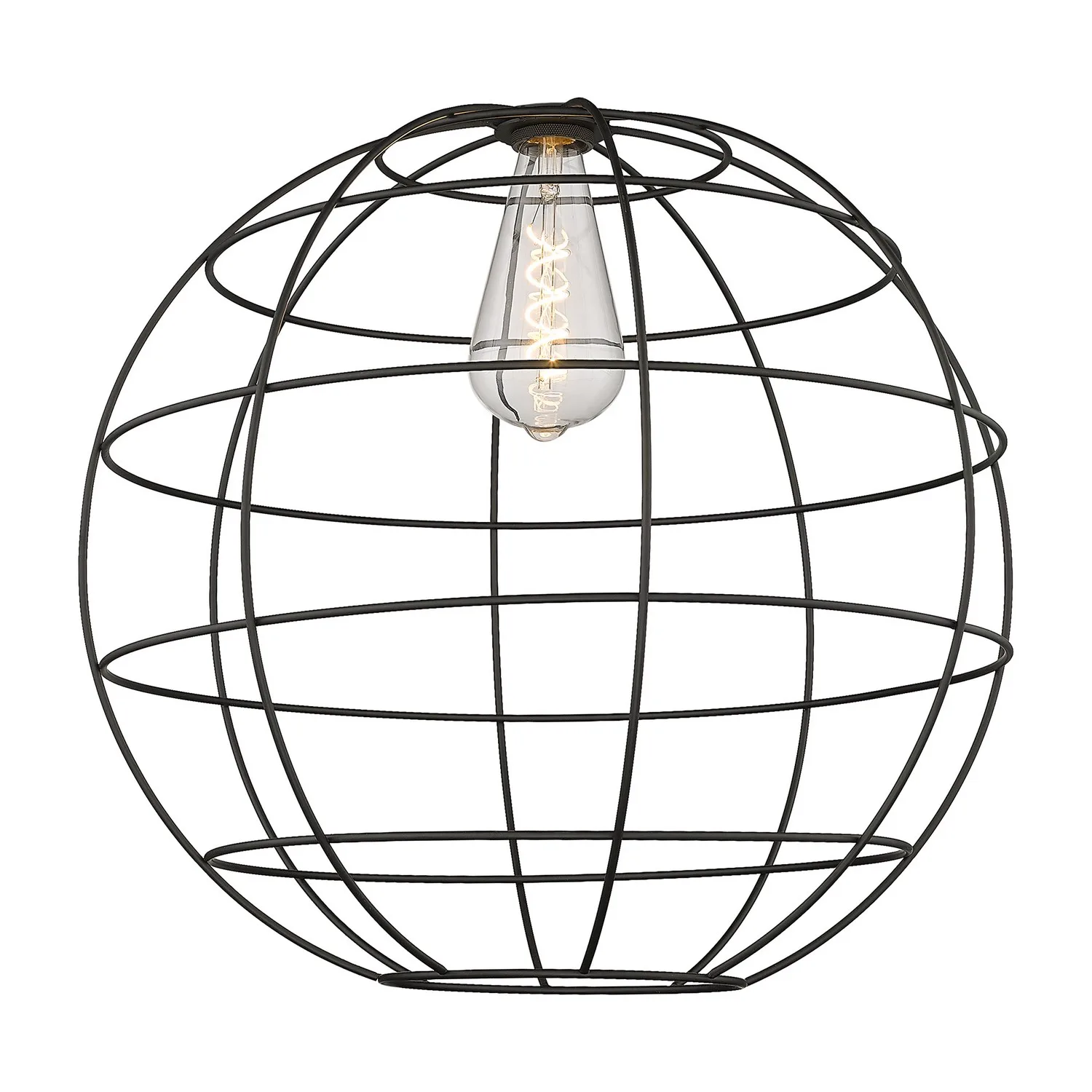 22" Black Orb Wire Cage Shade