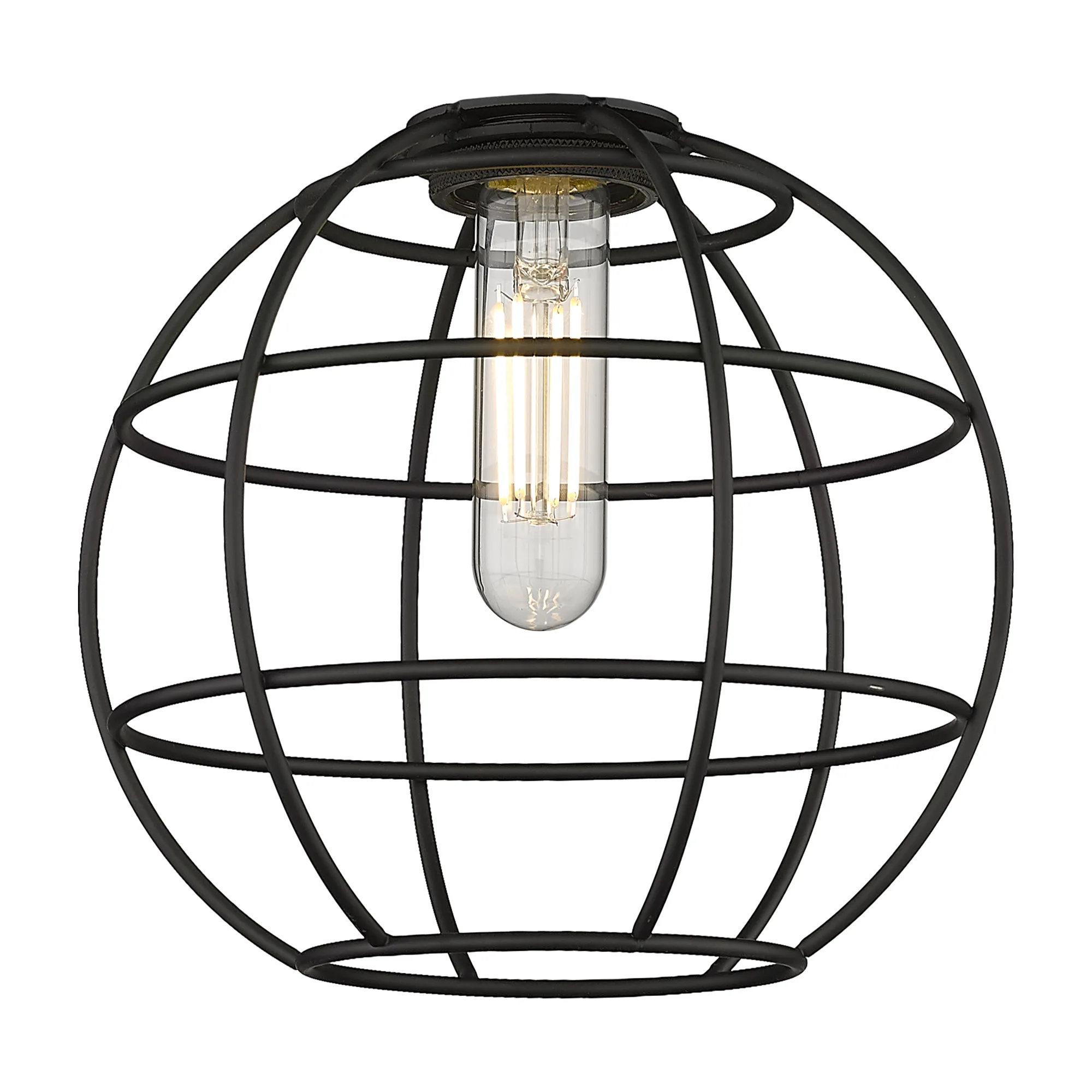 8" Black Orb Wire Cage Shade