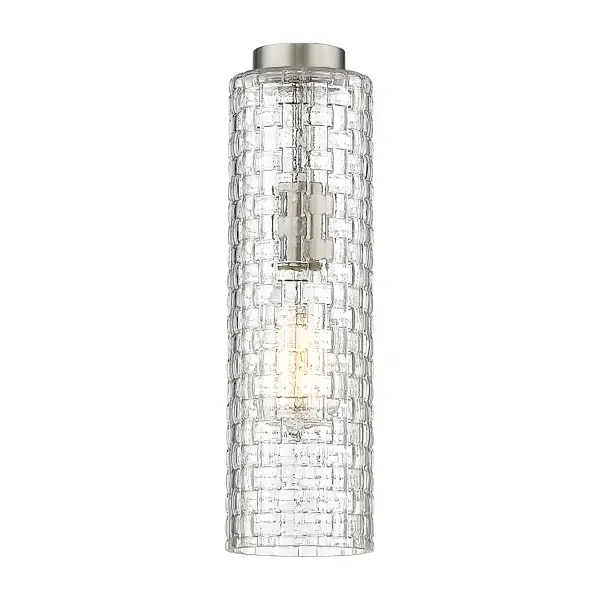 This delicate pendant is a wondrous ode to the art nouveau style. Chain detailing breaks up the long straight base while the basketweave or art deco swirl glass shades provide a whimsical feeling that makes for a great conversation piece.