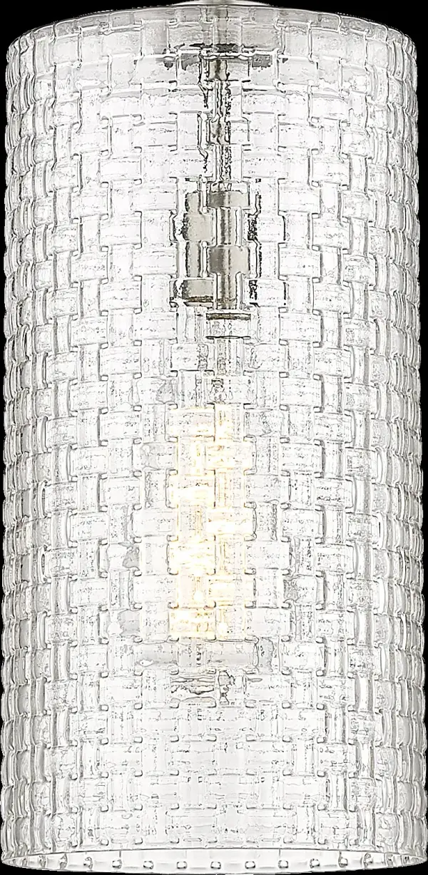 This delicate pendant is a wondrous ode to the art nouveau style. Chain detailing breaks up the long straight base while the basketweave or art deco swirl glass shades provide a whimsical feeling that makes for a great conversation piece.