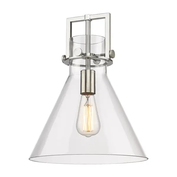 The Newton Cone is a modern industrial collection that incorporates exceptional architectural details and an equally striking cone shaped shade. The geometric shape of the glass or metal shade give this collection a charming and timeless presence.